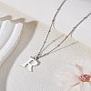 1Pc Brass Chain & 304 Stainless Steel Letter Pendant Necklaces NJEW-LP0001-35R-P-3