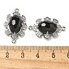 Natural Obsidian Faceted Oval Connector Charms G-G181-06P-06-3