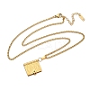 304 Stainless Steel Book Pendant Necklaces for Women NJEW-U037-01A-G-4