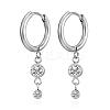 Stainless Steel Hoop Earrings with Cubic Zirconia for Women QT6640-2-1