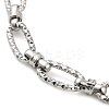 Non-Tarnish 304 Stainless Steel Faceted Oval Link Chain Bracelet BJEW-K226-13P-2