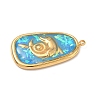 304 Stainless Steel Epoxy Resin with Natural Shell and Sequins Inside Pendants STAS-L026-17G-J03-2