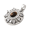 Natural Tiger Eye Pendants KK-G553-06P-2