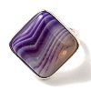 Natural Banded Agate Adjustable Rings RJEW-H240-01S-11-3