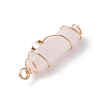 Natural Rose Quartz Copper Wire Wrapped Pointed Pendants PALLOY-JF02535-03-4