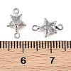 SHEGRACE Brass Pave Cubic Zirconia Star Connector Charms XGRQ2O314-441A-P-3