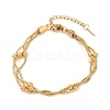 304 Stainless Steel Satellite Chains Bracelets BJEW-Z106-01G-2