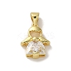 Rack Plating Brass Micro Pave Clear Cubic Zirconia Pendants KK-R158-10G-1
