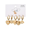 5Pcs 304 Stainless Steel Crystal Rhinestone Hoop Earrings EJEW-G447-04G-4