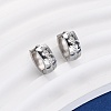 304 Stainless Steel Clear Cubic Zirconia Hoop Earrings EJEW-D331-08B-P-4