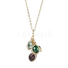 Stainless Steel and Glass Pendant Necklaces NJEW-JN04701-02-2