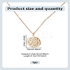 1Pc Textured Coin Brass Pendant Cable Chain Necklaces for Women NJEW-LP0009-33-2