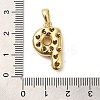 Brass Micro Pave Cubic Zirconia Pendants KK-E061-03G-16-3