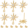 10Pcs Brass Micro Pave Clear Cubic Zirconia Stud Earrring Findings KK-BBC0022-28-1