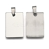 Non-Tarnish 201 Stainless Steel Rectangle Mirror Polished Finish Stamping Blank Tag Pendants LS-STAS-S030-01-1