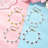 Floral Glass Seed Bead Charm Bracelets for Women BJEW-MZ00306-1