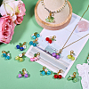 32Pcs 8 Colors Cherry Acrylic & Glass Pendant Decoration HJEW-CA00041-5