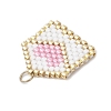 Beaded Heart Envelope Charms PALLOY-MZ01092-01-4