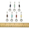 7Pcs Natural & Synthetic Gemstone and Alloy Pendant Decorations HJEW-FS00043-5