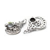 Brass Clear Cubic Zirconia Glass Pendants ZIRC-C024-21P-3
