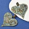 Heart Tibetan Style Alloy Big Pendants X-TIBEP-R342-10-RS-4