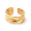 Ion Plating(IP) 304 Stainless Steel Twist Open Cuff Ring for Women X-RJEW-E063-24G-2