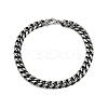 Tarnish Resistant Men's 304 Stainless Steel Cuban Link Chain Bracelets STAS-A051-04B-01-1