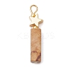 Natural Crazy Lace Agate/Map Stone/Flower Amazonite/Wood Lace Stone Rectangle Pendants PALLOY-JF02971-3