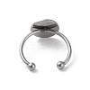 Non-Tarnish Adjustable 304 Stainless Steel Finger Rings Components STAS-K278-04D-P-3