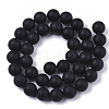 Natural Black Stone Bead Strands G-R193-01-10mm-2
