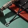 Frosted Glass Round Beaded Y Necklaces NJEW-F331-02P-03-3