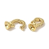 Rack Plating Brass Micro Pave Clear Cubic Zirconia Fold Over Clasps
 KK-R160-03G-2