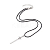 Alloy Sword Pendant Necklace with Waxed Cords X-NJEW-JN04473-4