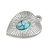 304 Stainless Steel Synthetic Turquoise Pendants STAS-K311-02P-2