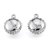 Brass Pave Clear Cubic Zirconia Charms KK-L207-017P-2