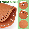 6Pcs PU Leather Oval Long Bottom for Knitting Bag FIND-PH0004-68-4