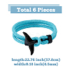 6Pcs 6 Colors Cotton Three Loops Wrap Bracelets Set BJEW-FI0001-66-2