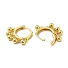 Brass Round Beads Dangle Hoop Earrings for Women EJEW-A079-07G-2