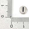 925 Sterling Silver Flat Round with Letter Beads STER-G044-01AS-I-3