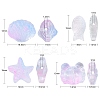 100Pcs Transparent Spray Painted Glass Beads GLAA-CJ0002-13-2