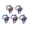Rack Plating Rainbow Color Alloy Pendants PALLOY-S180-307-1