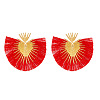 Fan Tassel Geometric Alloy Stud Earrings WH-WGFAF47-03-1