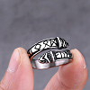 Stainless Steel Word Open Cuff Ring FIND-PW0020-16E-1