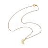 Moon Alloy with Brass Pendant Necklaces NJEW-JN04906-4