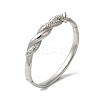 Stainless Steel Crystal Rhinestone Twist Hinged Bangles for Women BJEW-G719-15P-1