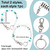 2Pcs 2 Styles Ocean Theme Synthetic Turquoise Pendant Decorations HJEW-SC0002-28B-2