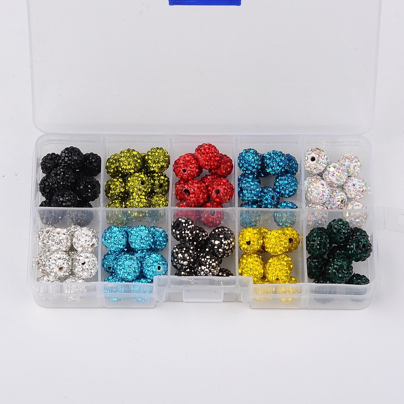 Wholesale Round Polymer Clay Rhinestone Beads