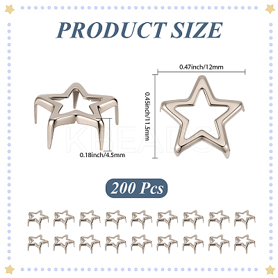 200Pcs Iron Studs Rivets IFIN-CY0001-01P-1
