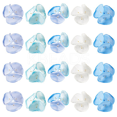 20Pcs 5 Style Silk Artificial Rose Flower Pendant PALLOY-TA00202-1