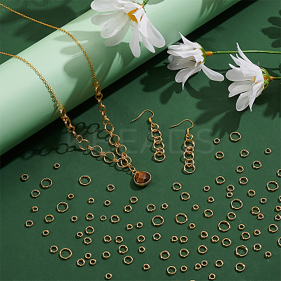 200Pcs 4 Styles Brass Split Rings FIND-UN0016-24-1